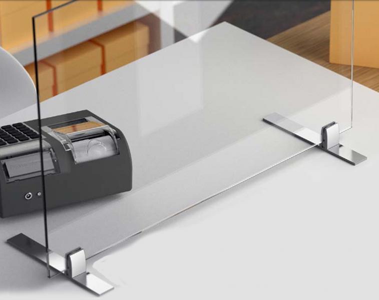 Kit protection COVID de guichet/bureau INOX- L:1000